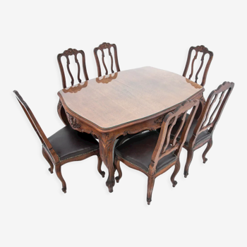 Table and 6 chairs, France, circa 1890