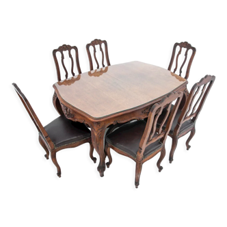 Table and 6 chairs, France, circa 1890