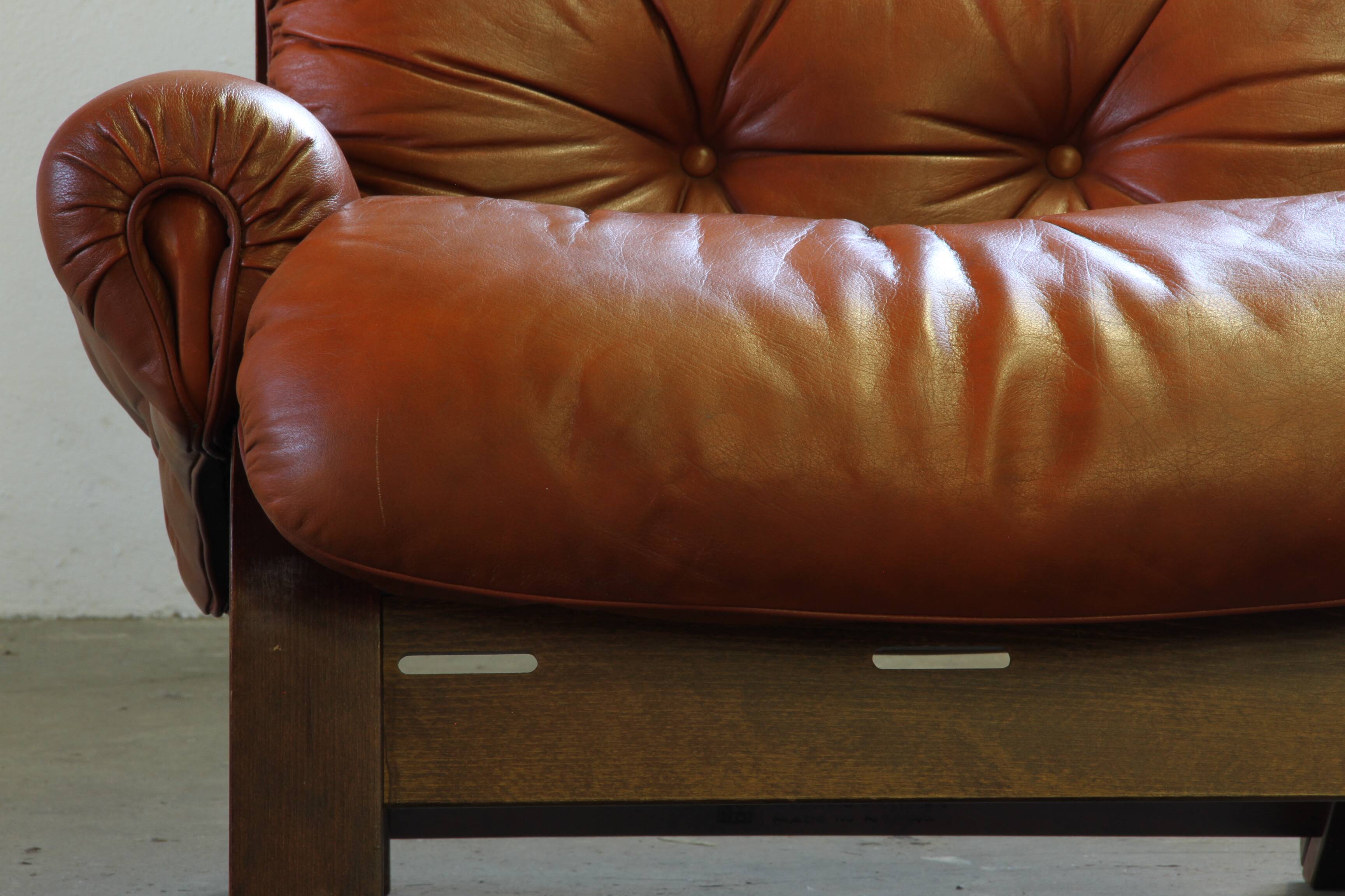 Vintage 1970s Leather Lounge Chairs by Elsa & Nordahl Solheim for Rybo Rykk