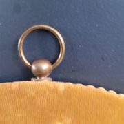 Vintage mirror with mustard velvet frame