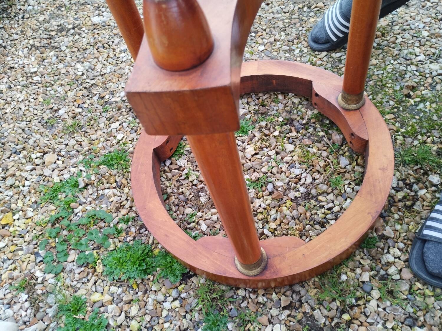 Empire style pedestal table with marble top