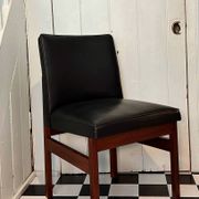 Mid-Century Teak and Vinyl Dining / Desk Chair by Vanson
