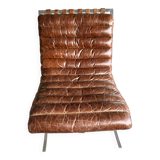 Pair of brown leather armchairs