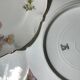 6 plates porcelain dessert J.B.T-Cie Limoges edged gold