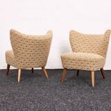 Ensemble canapé et fauteuil cocktail suédois, années 1950 – Dossier incurvé