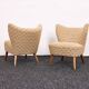 Ensemble canapé et fauteuil cocktail suédois, années 1950 – Dossier courbé