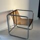Fauteuil en métal tubulaire chromé et plexiglas fumé