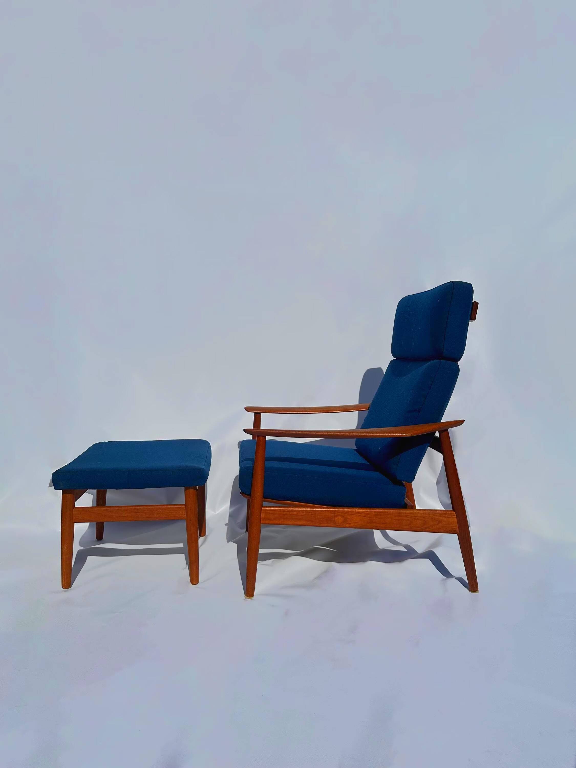 Armchair and ottoman Arne Vodder FD-164 for France & Son, 1960s