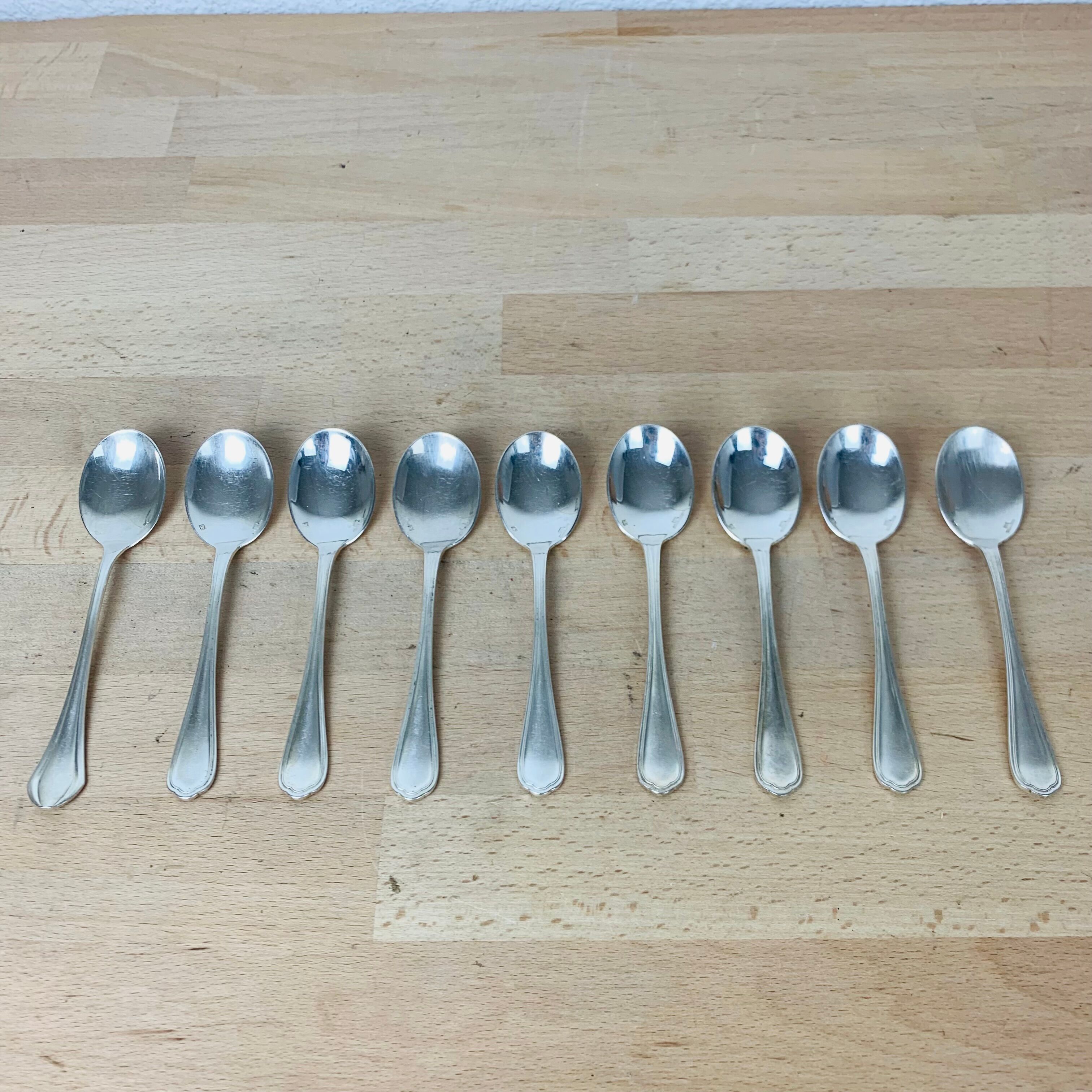 8 dessert spoons Christofle Spatours silver metal
