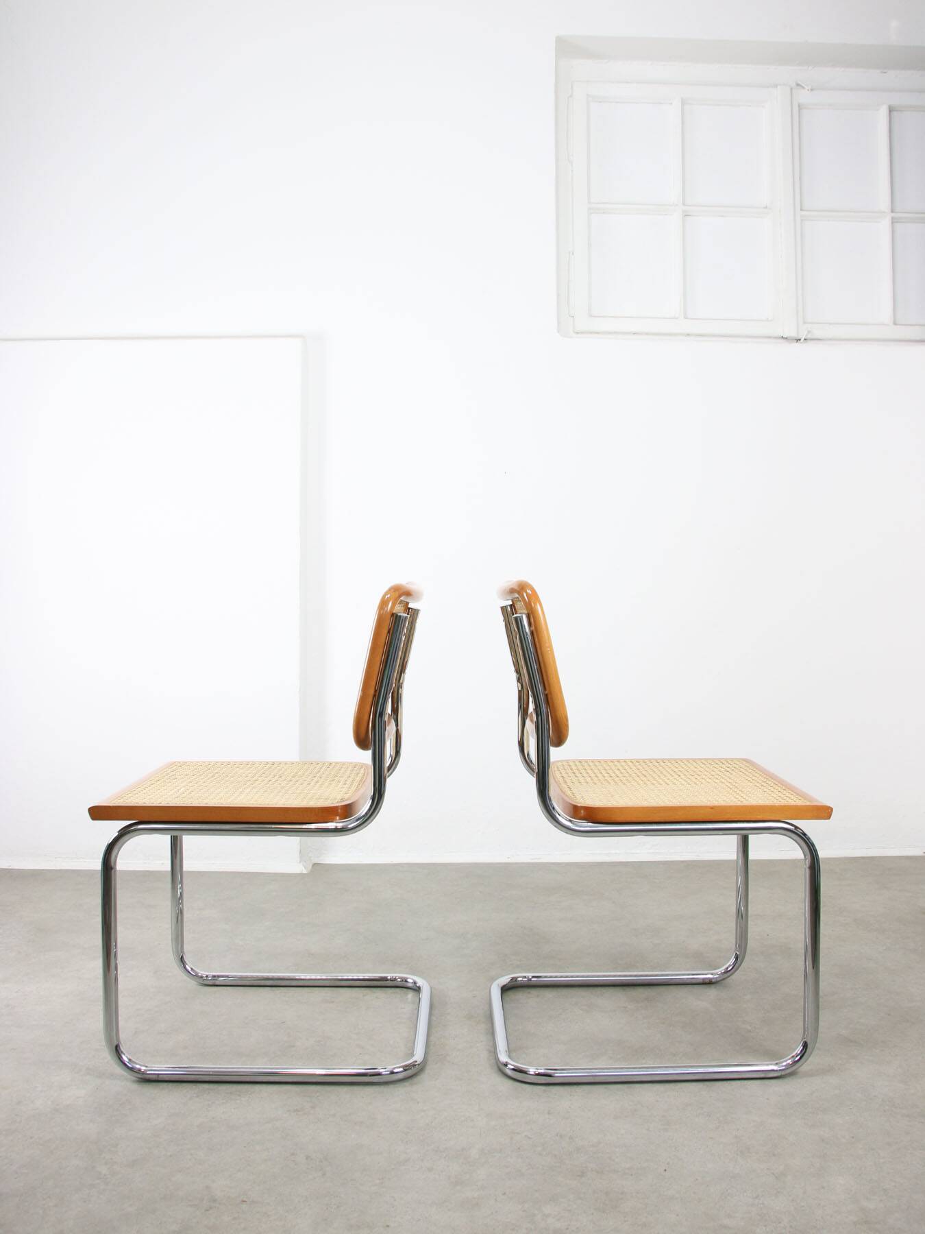 Ensemble de 2 chaises vintage B32 Cesca par Marcel Breuer, années 80.