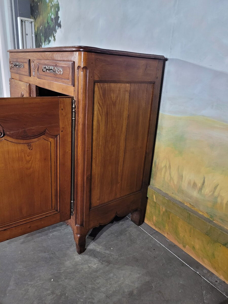 19th-century high buffet in cherry wood