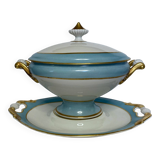 Limoges, soup tureen on stand, porcelain, early 20th century.