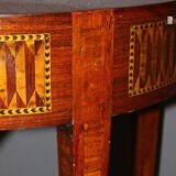 Louis xvi style hot water bottle table in marquetry around 1900