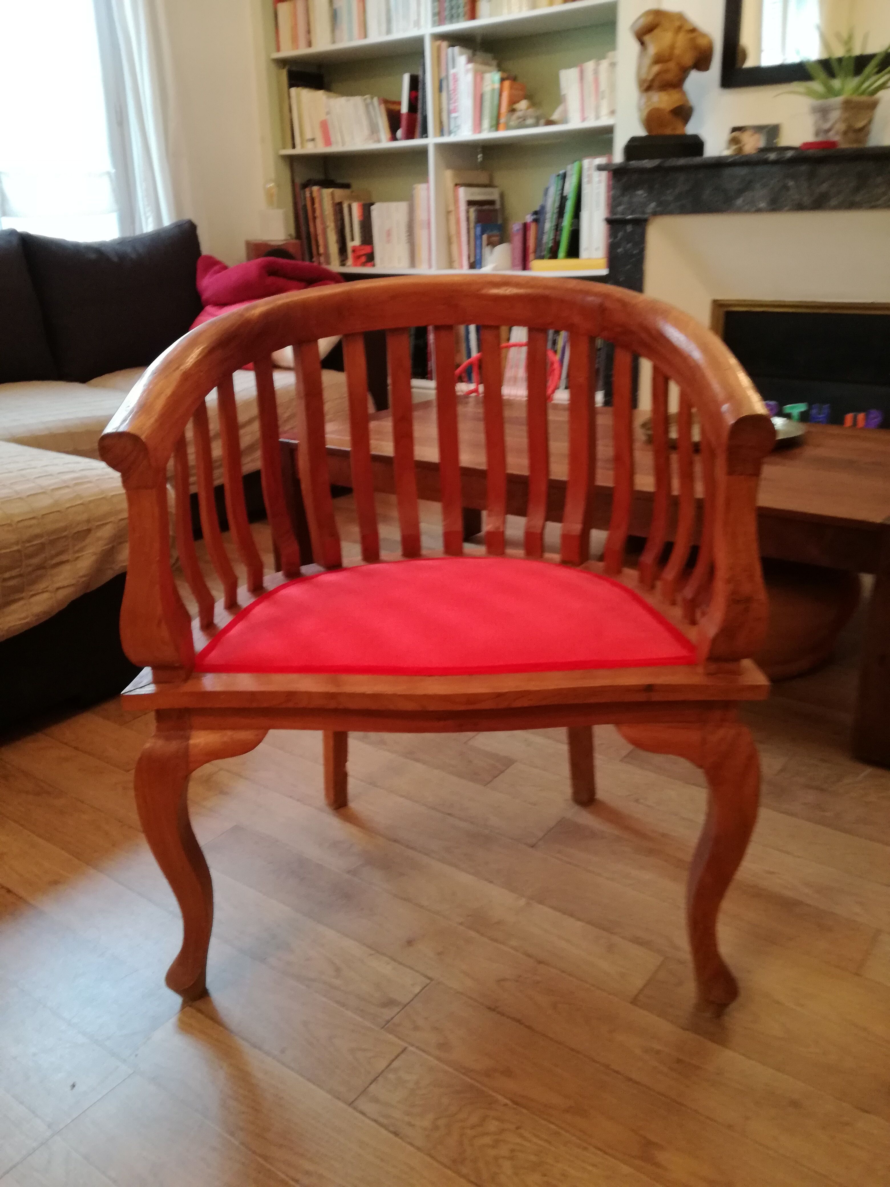 Colonial armchair in exotic wood