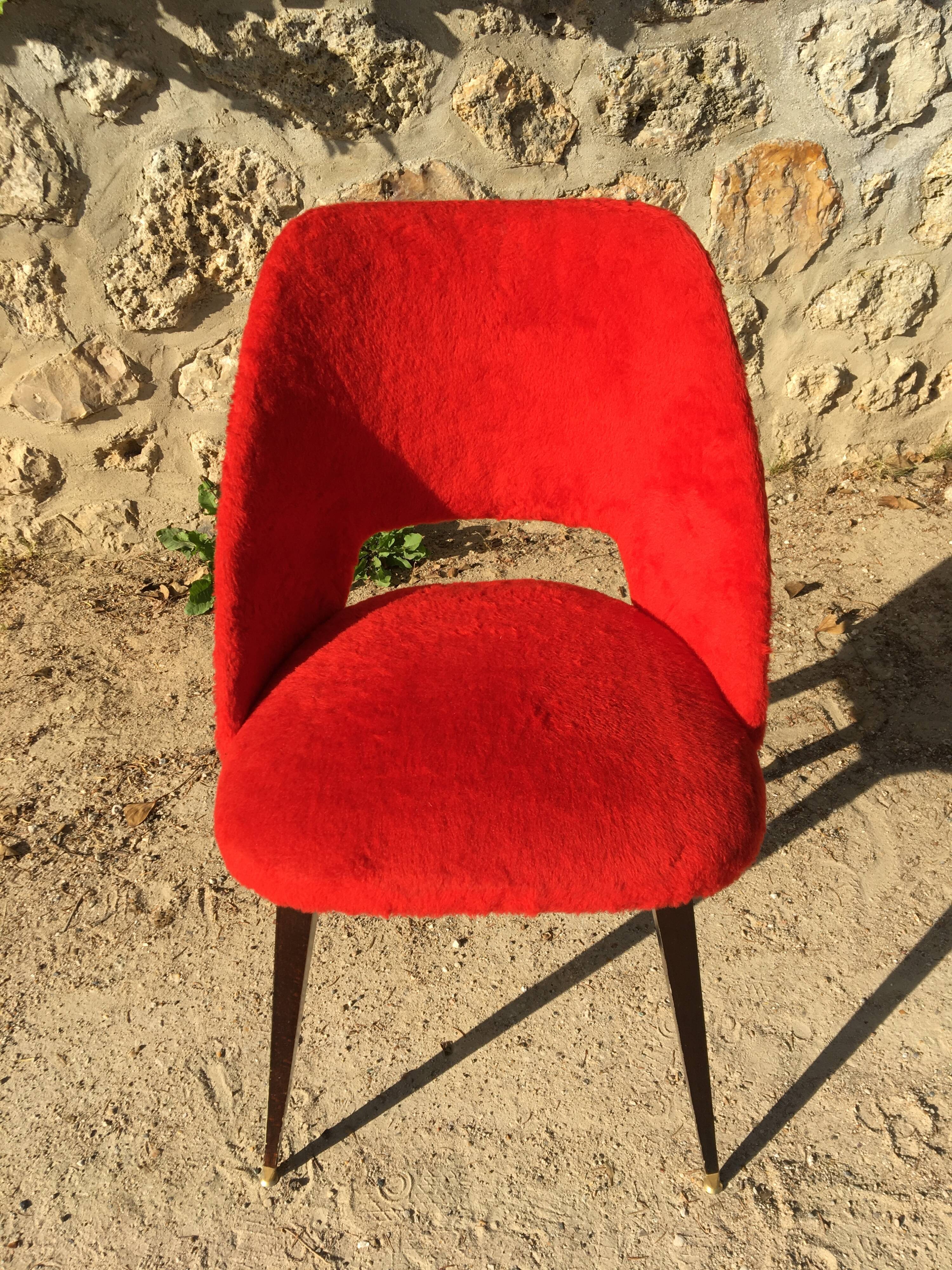 60's red soft chair