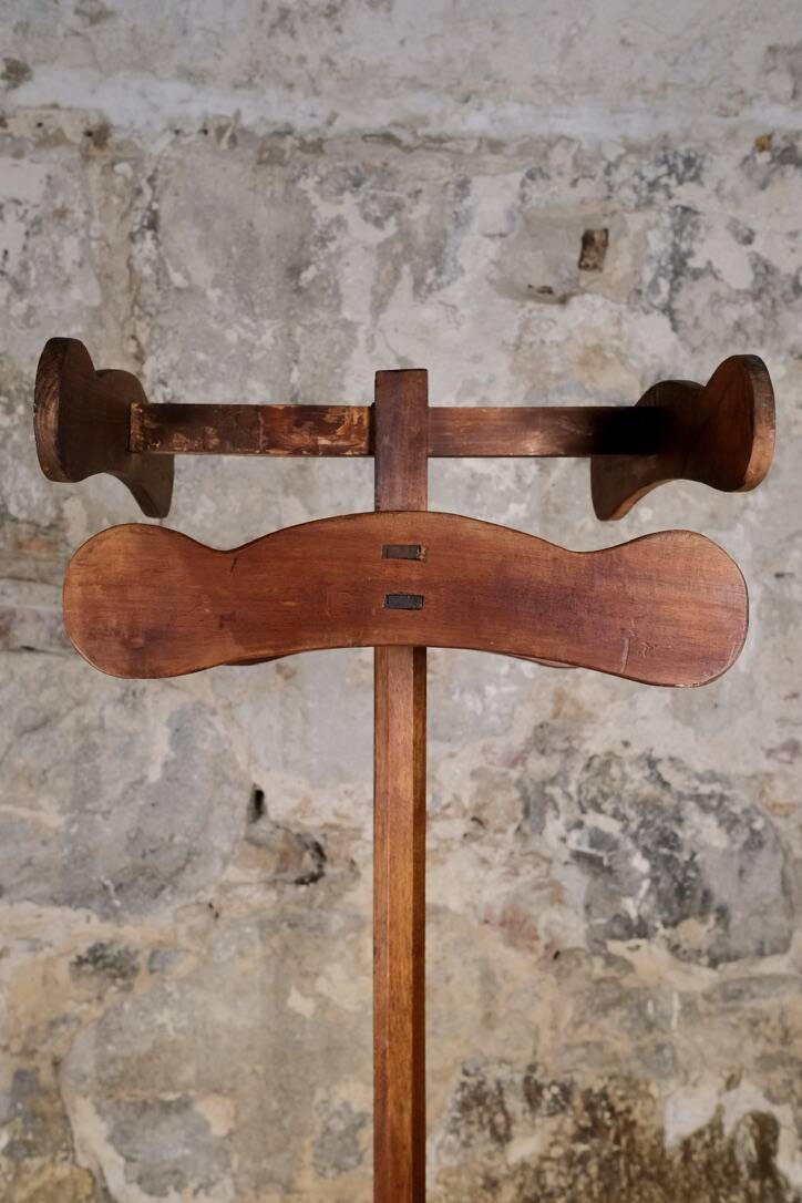 Oak coat rack, France, early 20th century