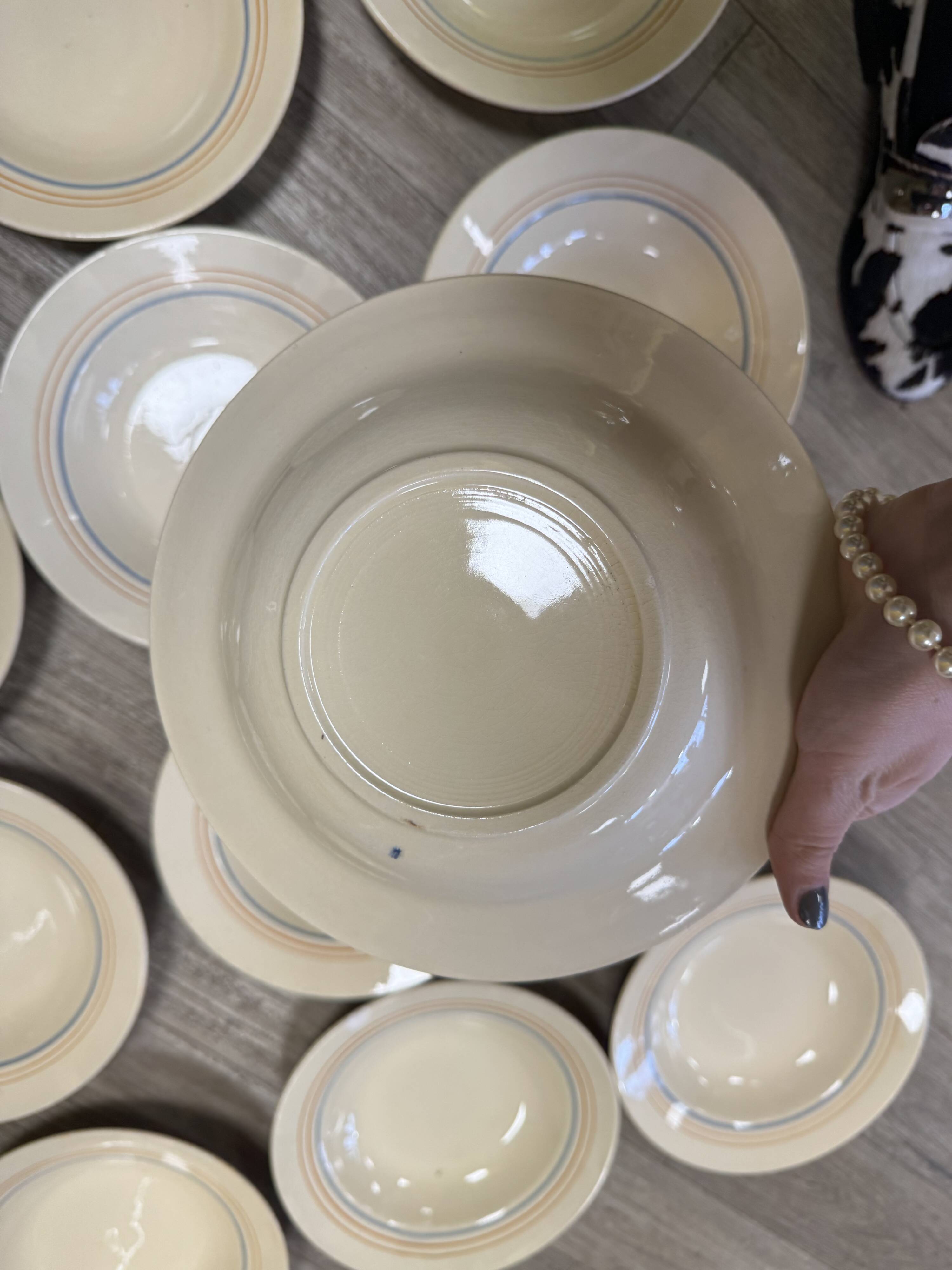 Striped soup plates