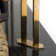 Coffee table in black hairspray, glass and gilded brass, 1970s