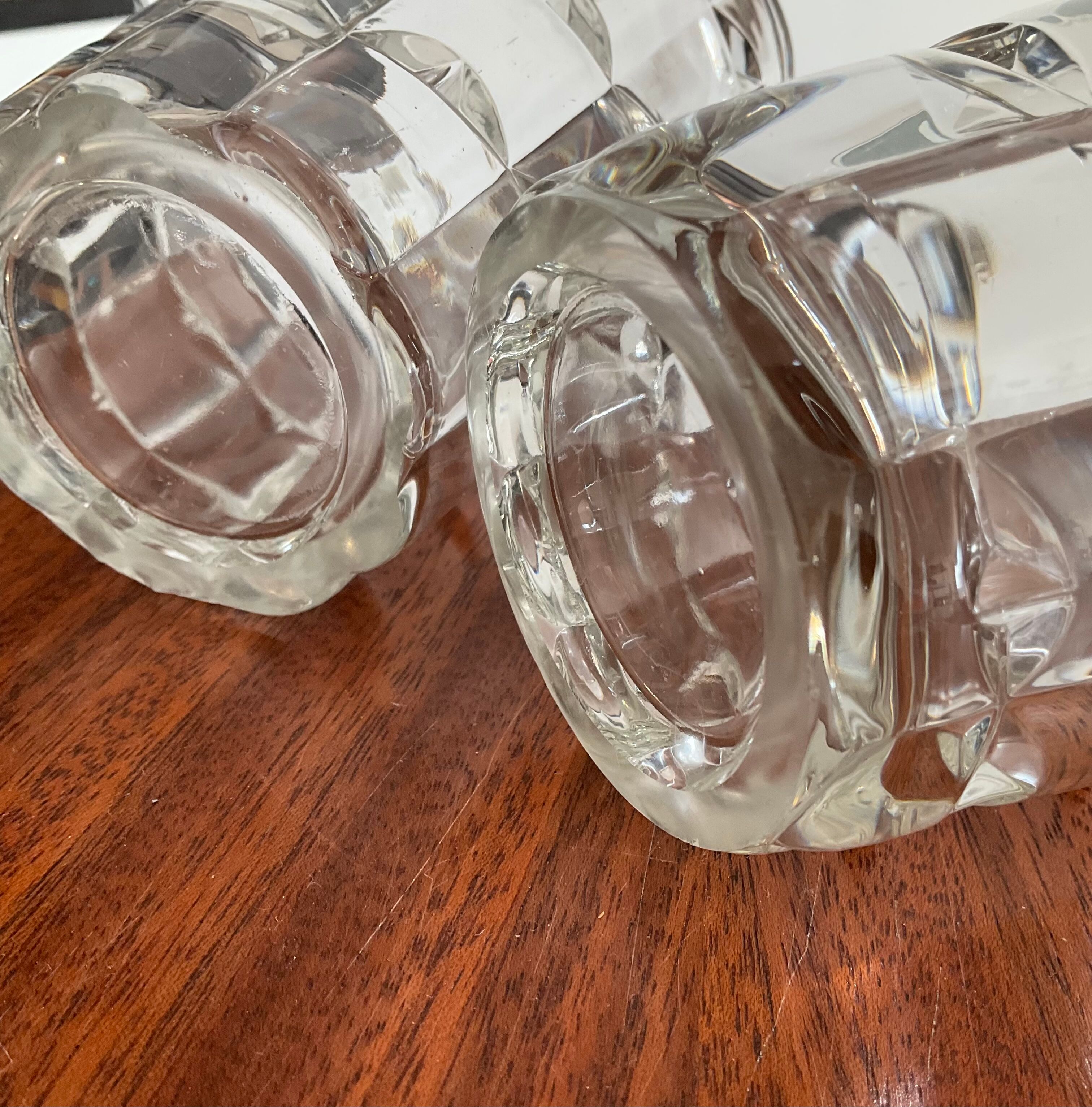 Pair of vintage vases in molded glass paste 70s