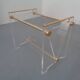 Italian acrylic glass and brass magazine rack, 1970s