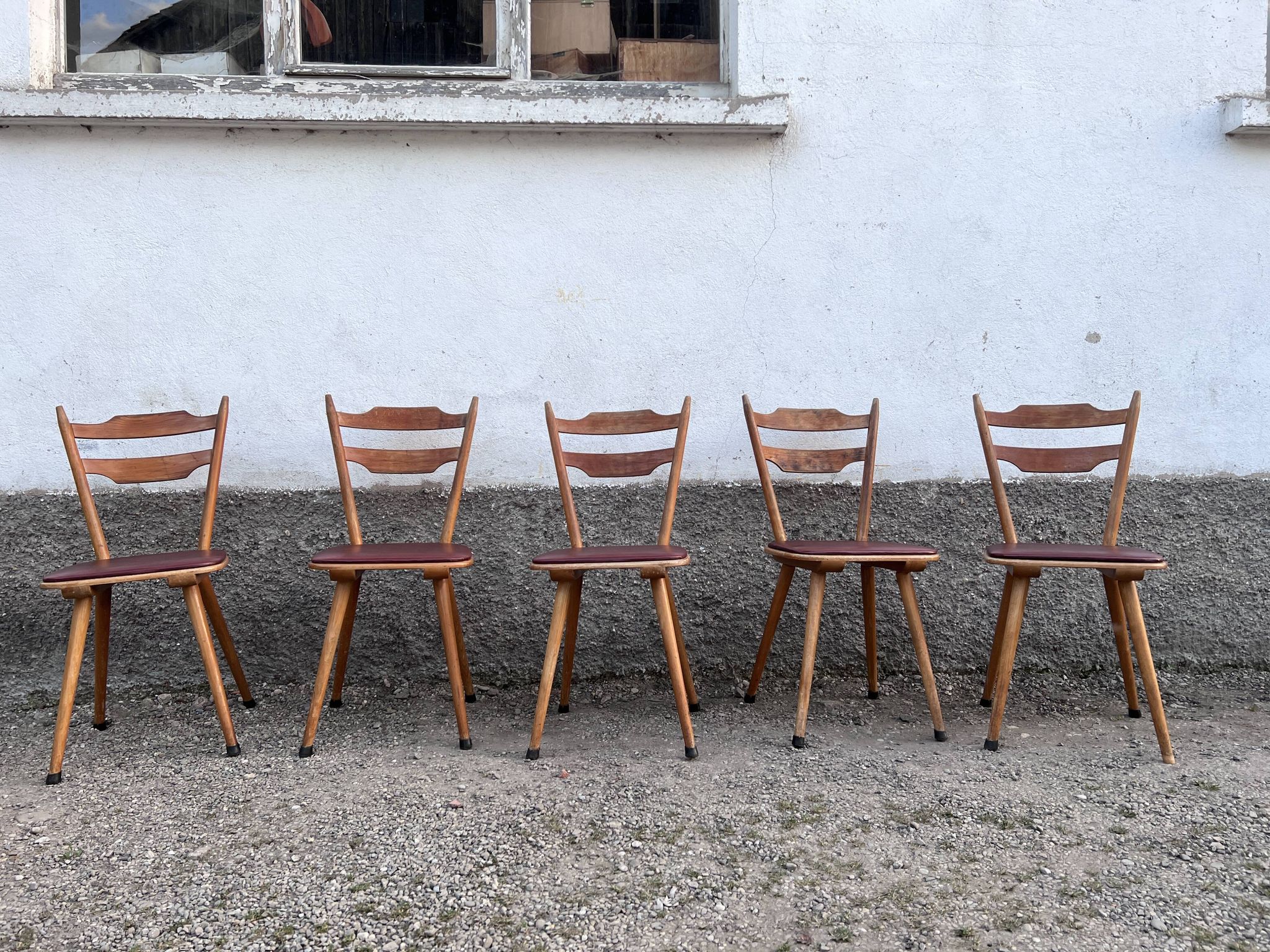 Bistro chair vintage Scandinavian brasserie colorful galette - 1950 1960