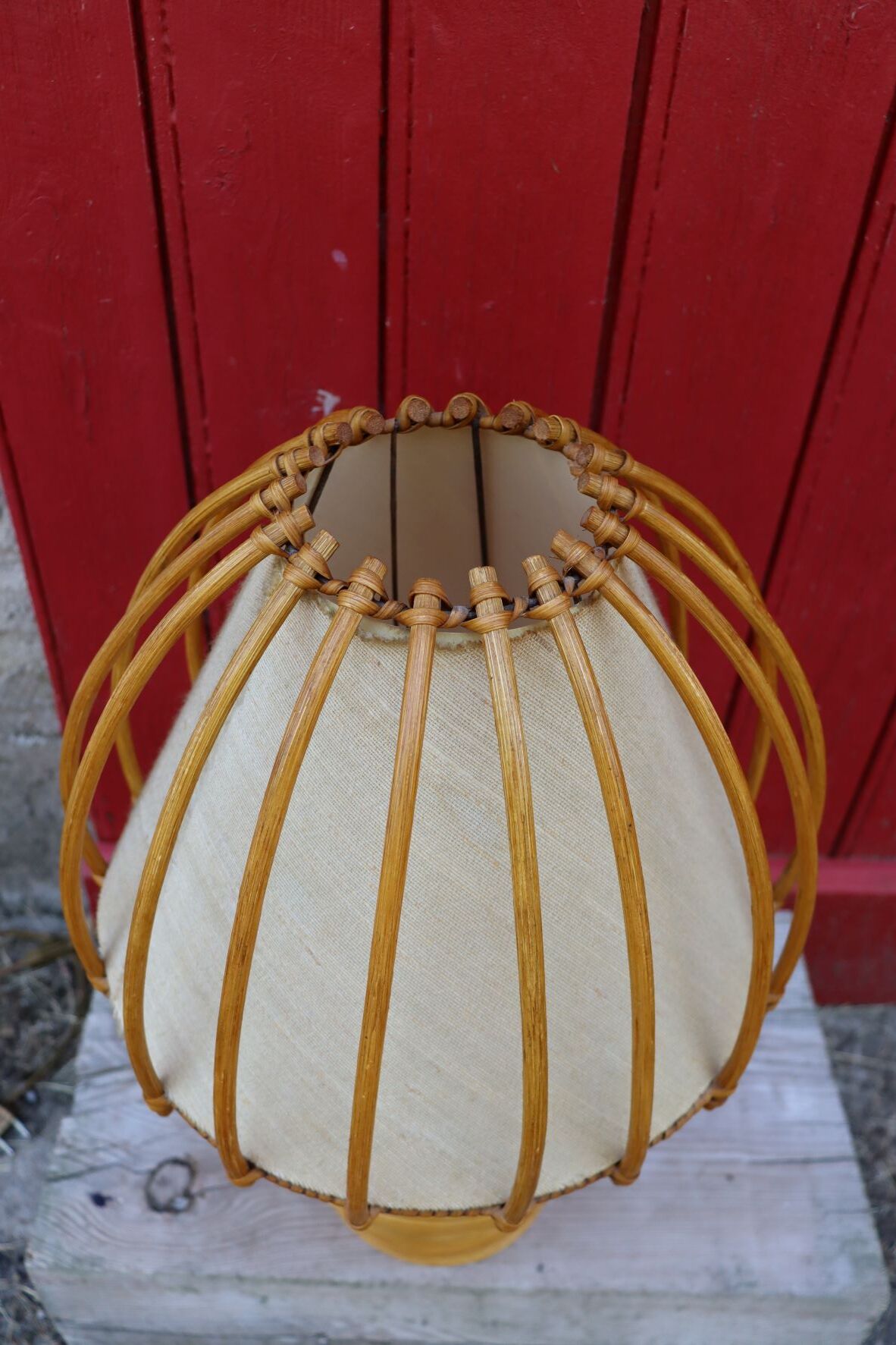 Rattan lamp Louis Sognot