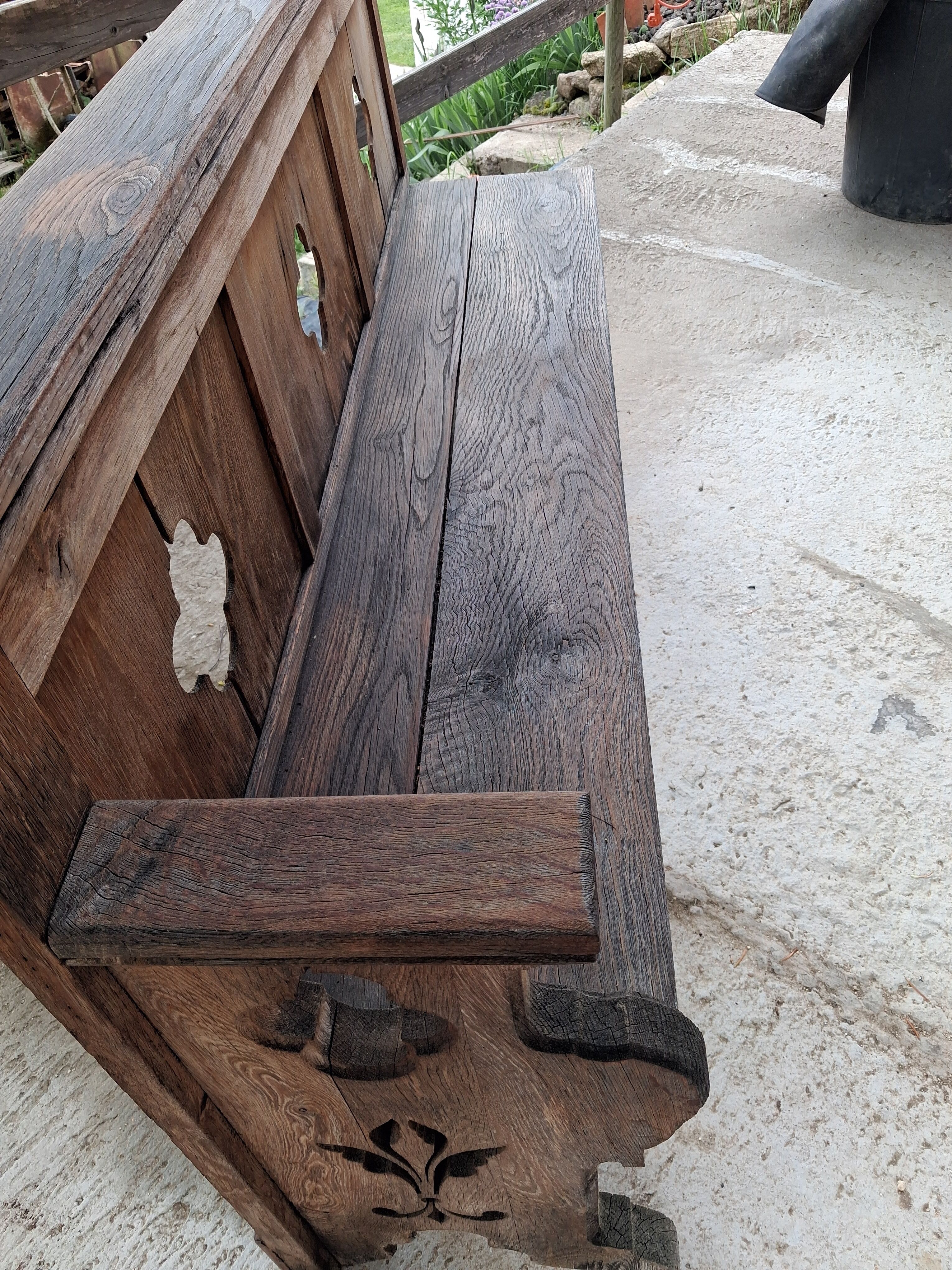 Oak garden bench