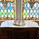 Blue and gold sweet egg set in Limoges porcelain, France, 1928