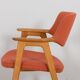 Oak Desk Chair in Pale Red Wool Upholstery by Erik Kirkegaard
