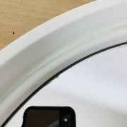 Miroir space age cerclage blanc années 70