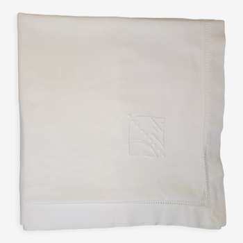 Monogrammed cotton pillowcase