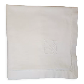 Monogrammed cotton pillowcase