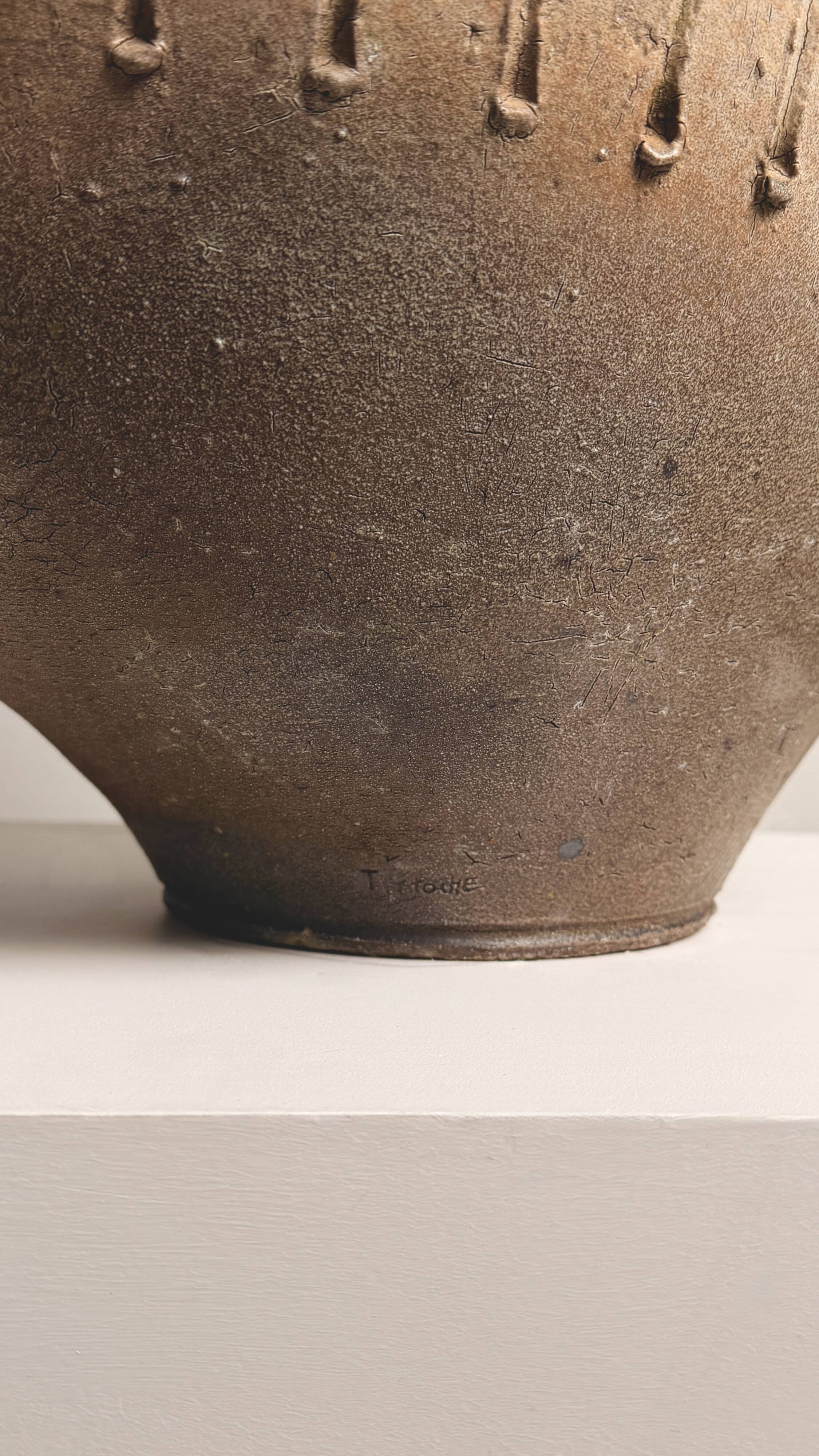 Monumental handled vase by Gustave Tiffoche