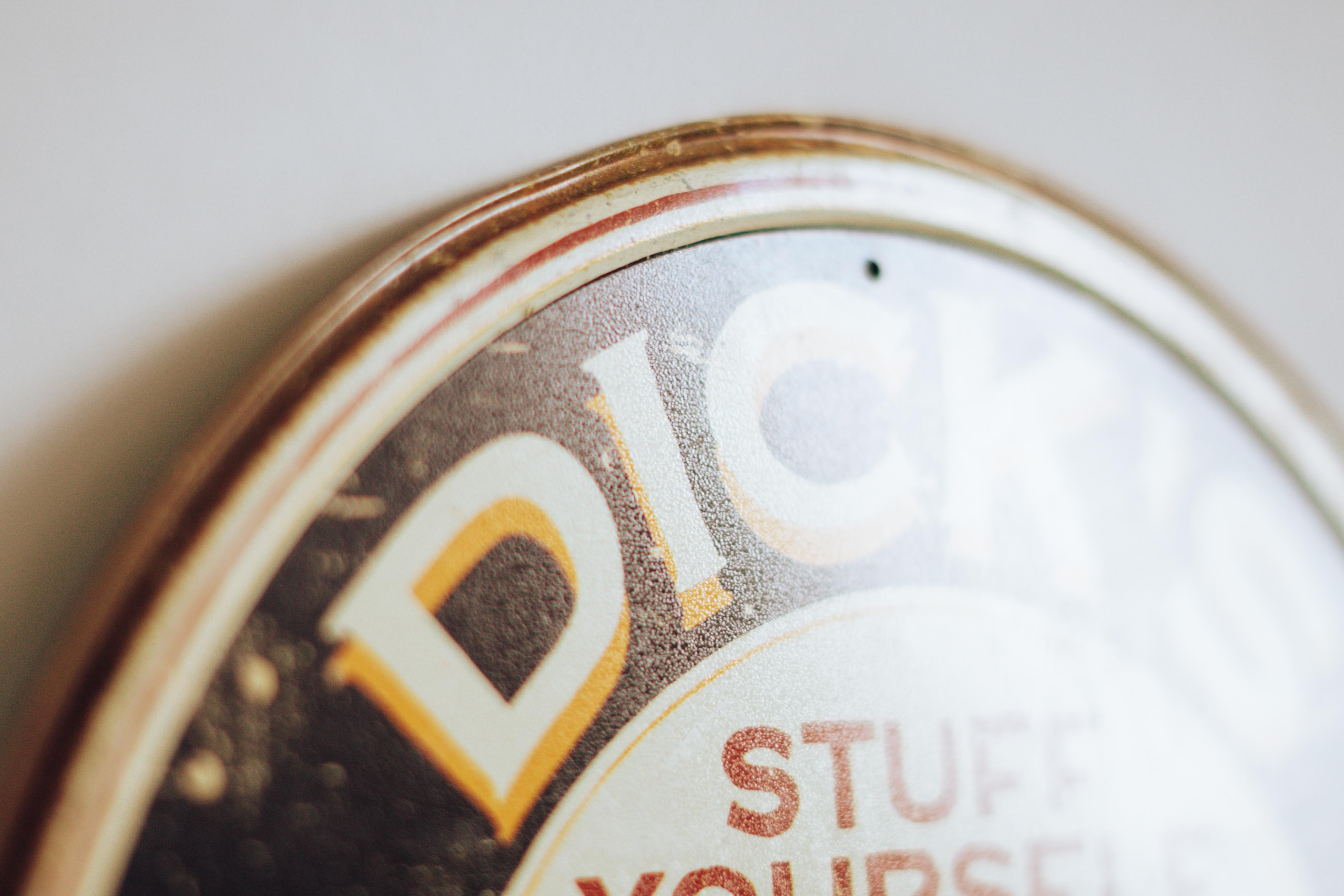 Dick's vintage canvas sign plate screen-printed