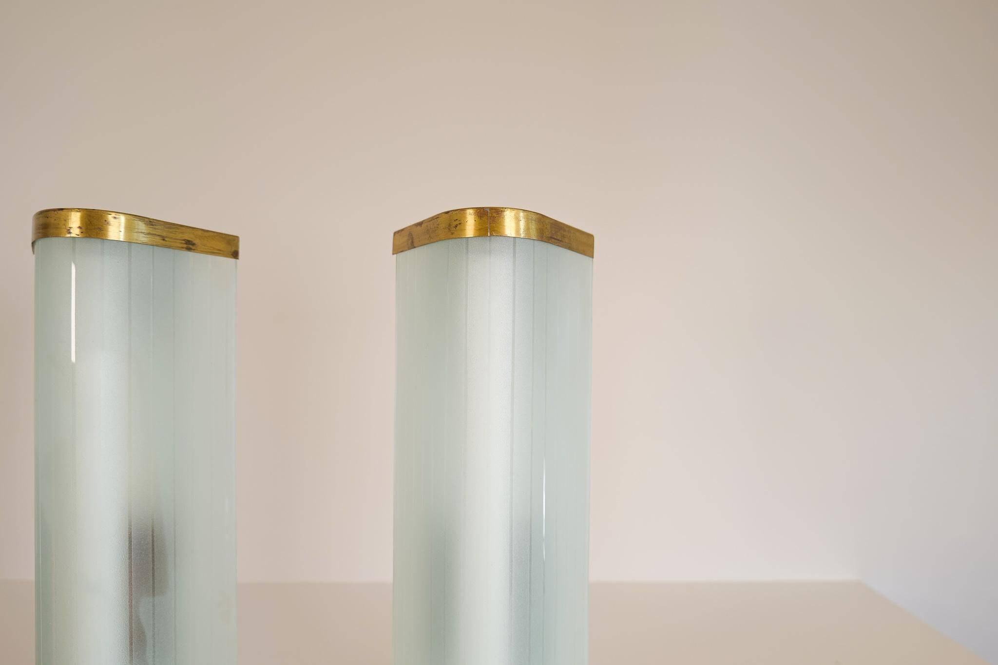 Extra-large modern mid-century wall lamp pair attributed to Asea.