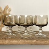 Set of 6 smoked glasses luminarc france