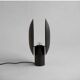 Black, oxidized aluminum table lamp, contemporary work.