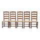 4 or 5 solid wood chairs with light oak straw and high backs
