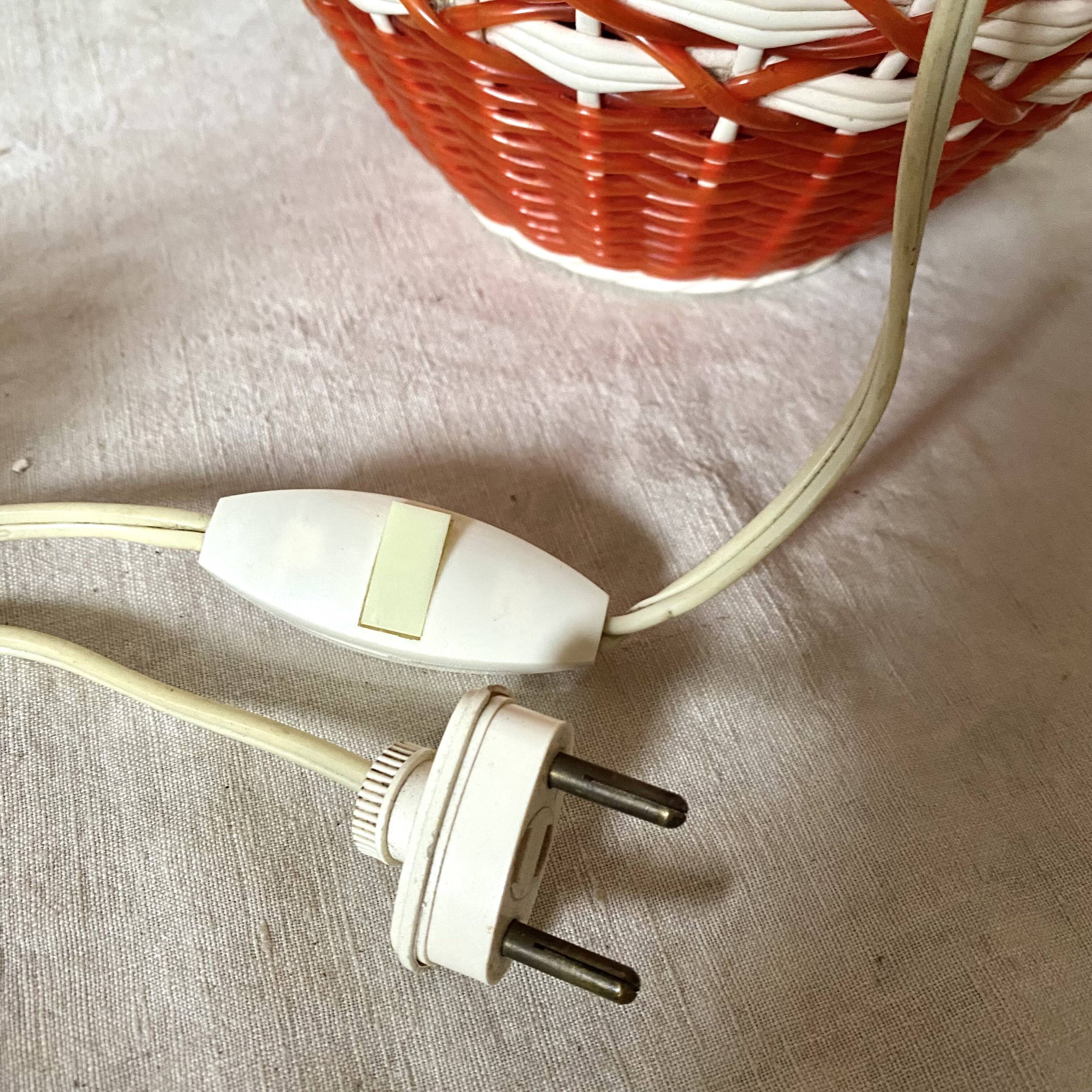 Vintage scoubidou bottle lamp, 1960s