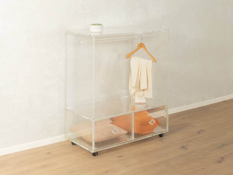 Minimalist chest of drawers from the 1980s, acrylic glass, unique piece