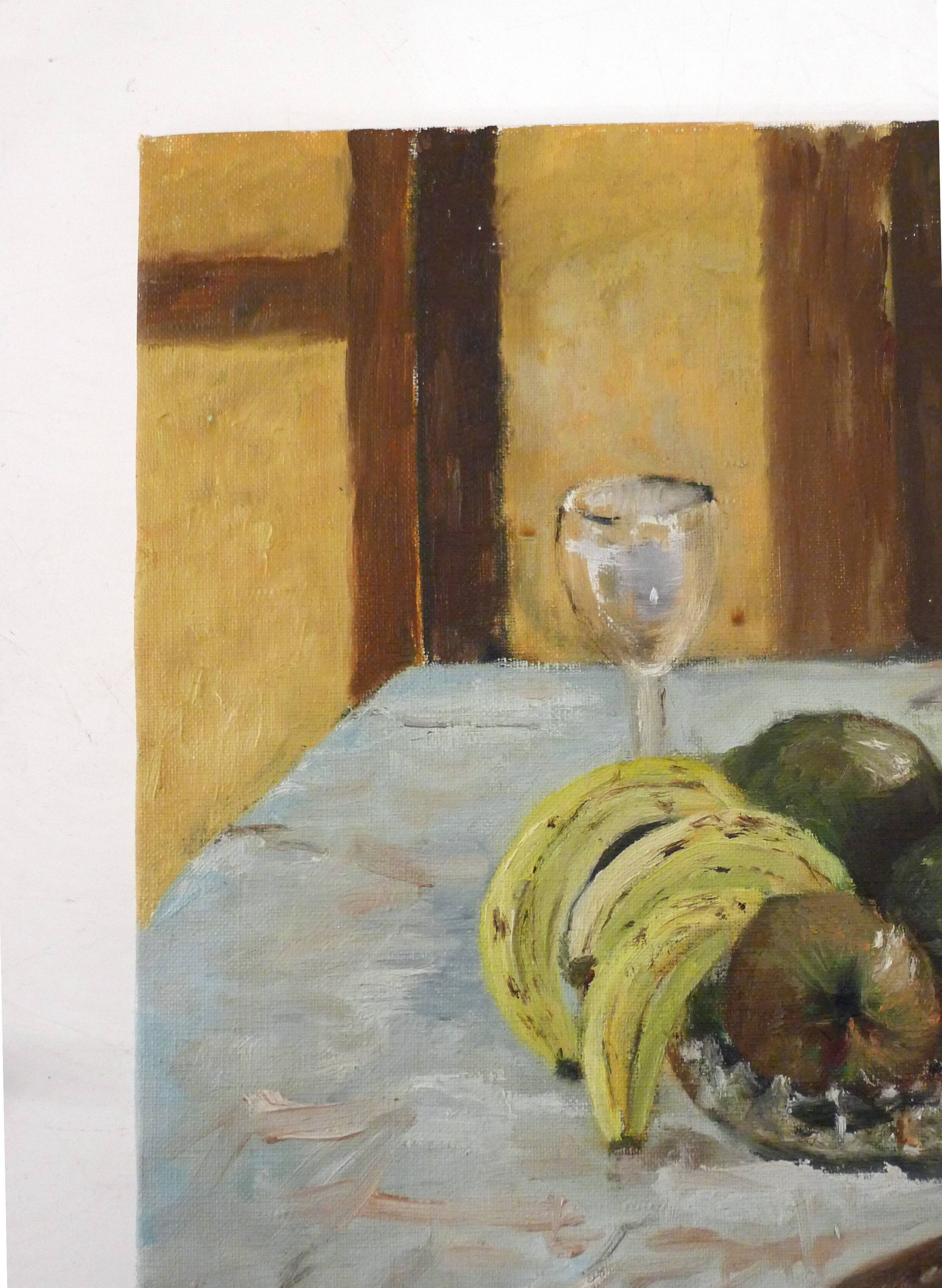 Signed still life, oil on canvas