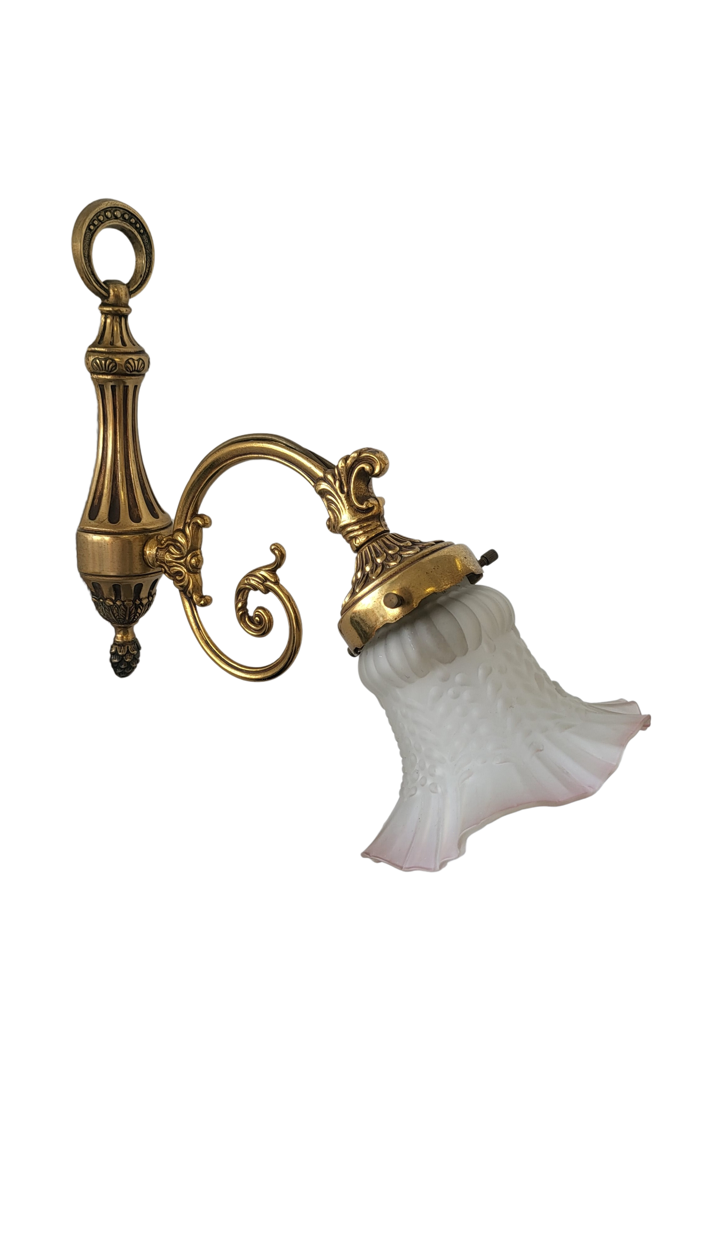 Bronze wall lamp and polished glass tulip