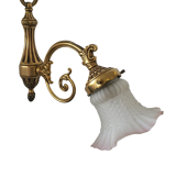 Bronze wall lamp and polished glass tulip