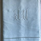 Old linen and cotton towel dyed celadon