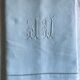 Drap ancien en lin et coton teinté en céladon