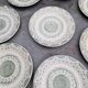 Lot of 8 flat plates in antique English earthenware, fine ware, with patterns.
