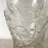 Antique glass vase with embossed nasturtiums