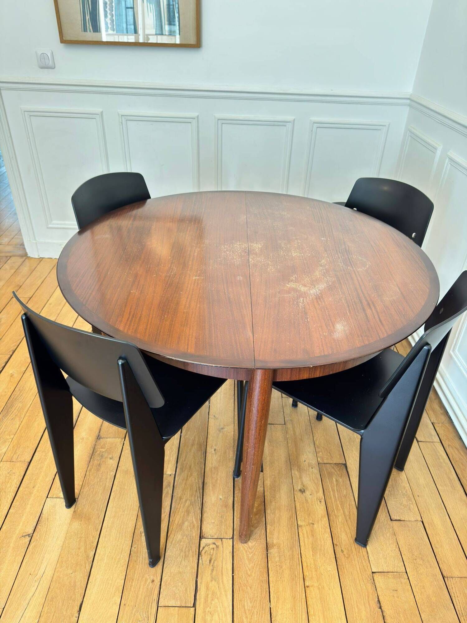 Round dining table Lubke in rosewood from the 1960s.