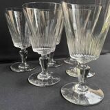 6 large blown and cut glasses from the 19th century