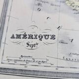 North America, old map, printed in 1852.